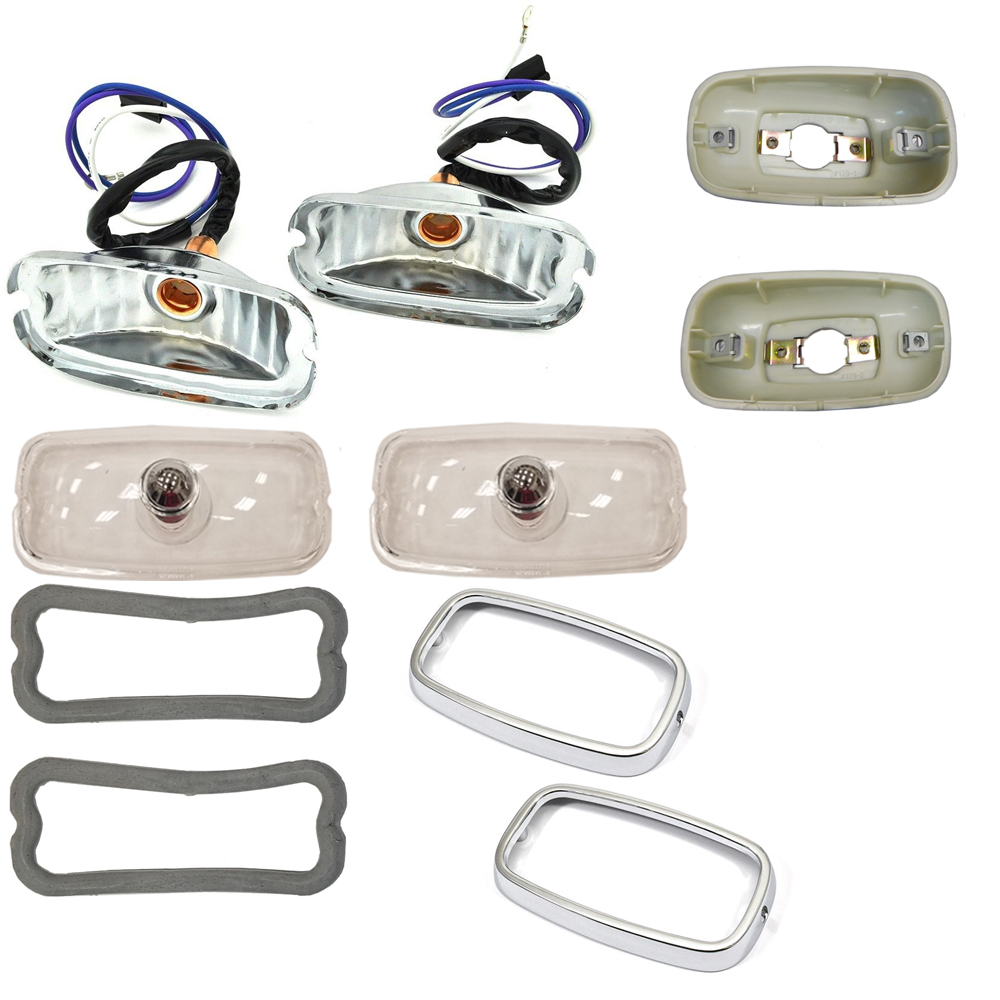 1967 Pontiac GTO/LeMans/Tempest GTO PARKING LAMP KIT - MOUNTS IN GRILLES (INCLUDES 2 BEZELS, 2 LENSES, 2 GASKETS, 2 PARKING LAMP REFLECTORS & 2 PLASTIC PARKING LAMP HOUSINGS) | XL9997G