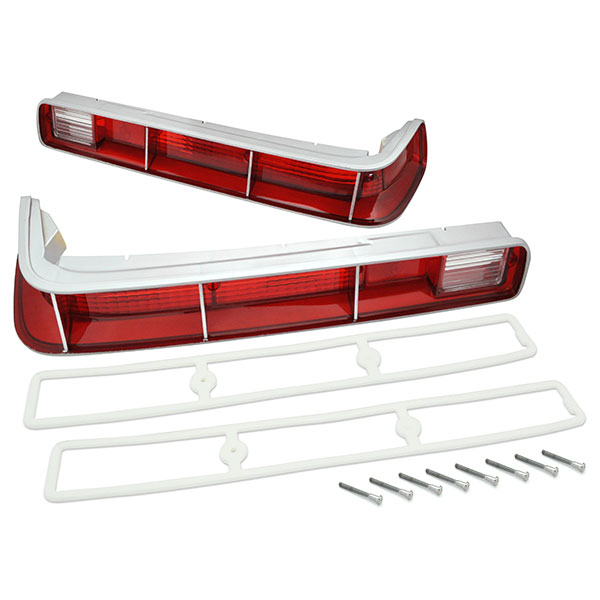 1971 Pontiac GTO/LeMans/Tempest TAIL LAMP LENS KIT WITH RIBS (INCLUDES LH & RH TAIL LAMP LENSES WITH RIBS, 1 PAIR OF TAIL LAMP GASKETS & 8 MOUNTING SCREWS) | XL1635G