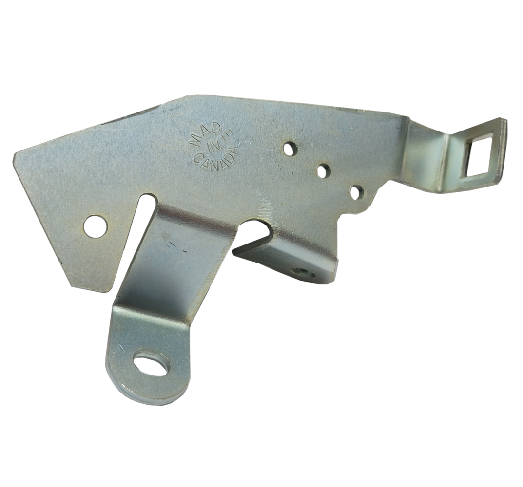 1971 Pontiac Firebird/TransAm THROTTLE CABLE BRACKET - CORRECT DIE STAMPED ORIGINAL. THIS BRACKET HAS MADE IN CANADA STAMPED ON IT. PERFECT CONCOURS RESTORATION PART. FITS RAM AIR 400 OR HO 455 WITH TURBO 400 OR MANUAL TRANS | CB2274F
