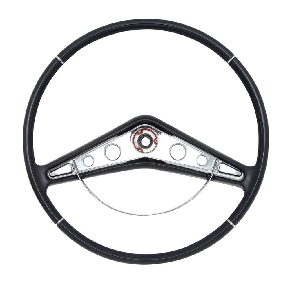 1960 Chevrolet Impala/Caprice/Bel Air STEERING WHEEL KIT - INCLUDES: NEW BLACK STEERING WHEEL & HORN RING (IMPALA EMBLEM NOT INCLUDED) | ST9616P