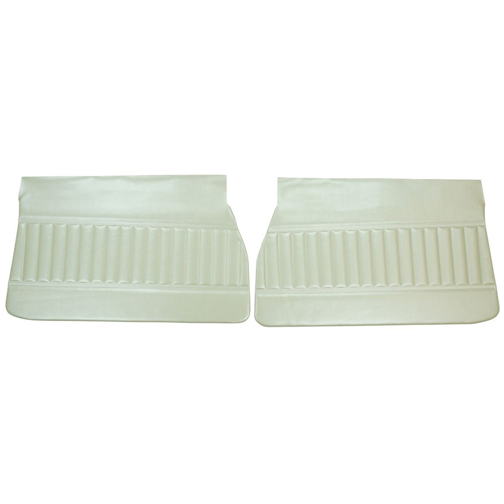 1971 Buick Skylark/GS/Regal/GN FRONT DOOR PANELS CUSTOM WITH HORIZONTAL ACCENT BANDS & VERTICAL PLEATS - FITS ALL 71 & 72 BENCH WITHOUT CENTER ARMREST MODELS ONLY (PUI UNASSEMBLED) PEARL - PR | IN9735S