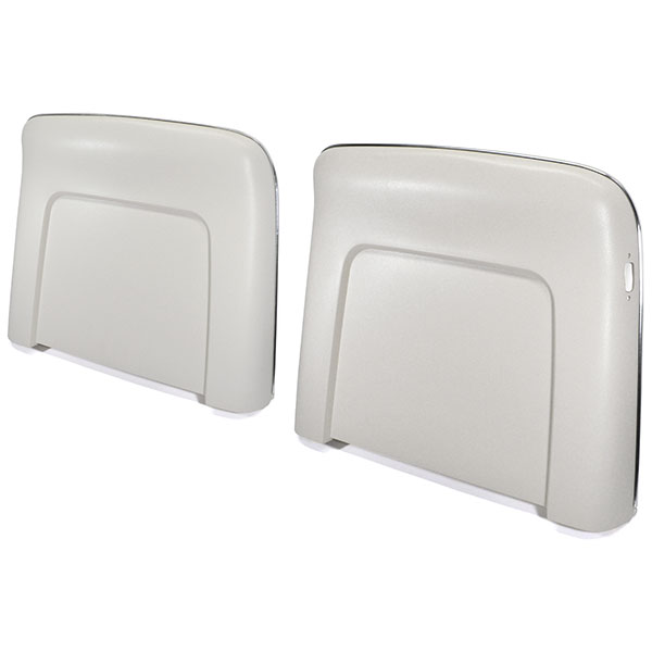 1971 Pontiac GTO/LeMans/Tempest PLASTIC BUCKET SEAT BACKS - INJECTION MOLDED WITH MOLDED CHROME (FITS 68 ALL & 69-72 RECLINING SEATS ONLY) WHITE - PR | IN4385Z