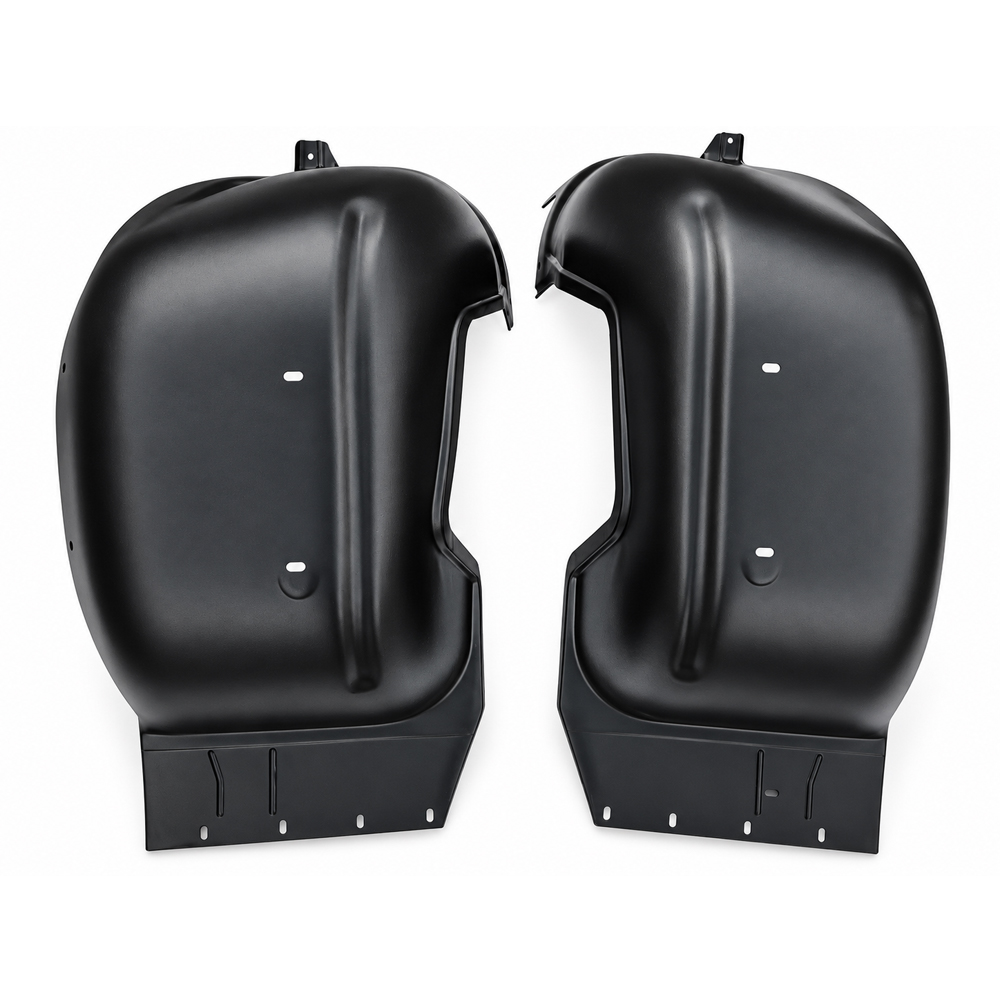 1966 Oldsmobile Cutlass/442/F85 BLACK FRONT INNER FENDER SKIRT WELLS (PLASTIC) PAIR MADE IN THE USA | BP9877T