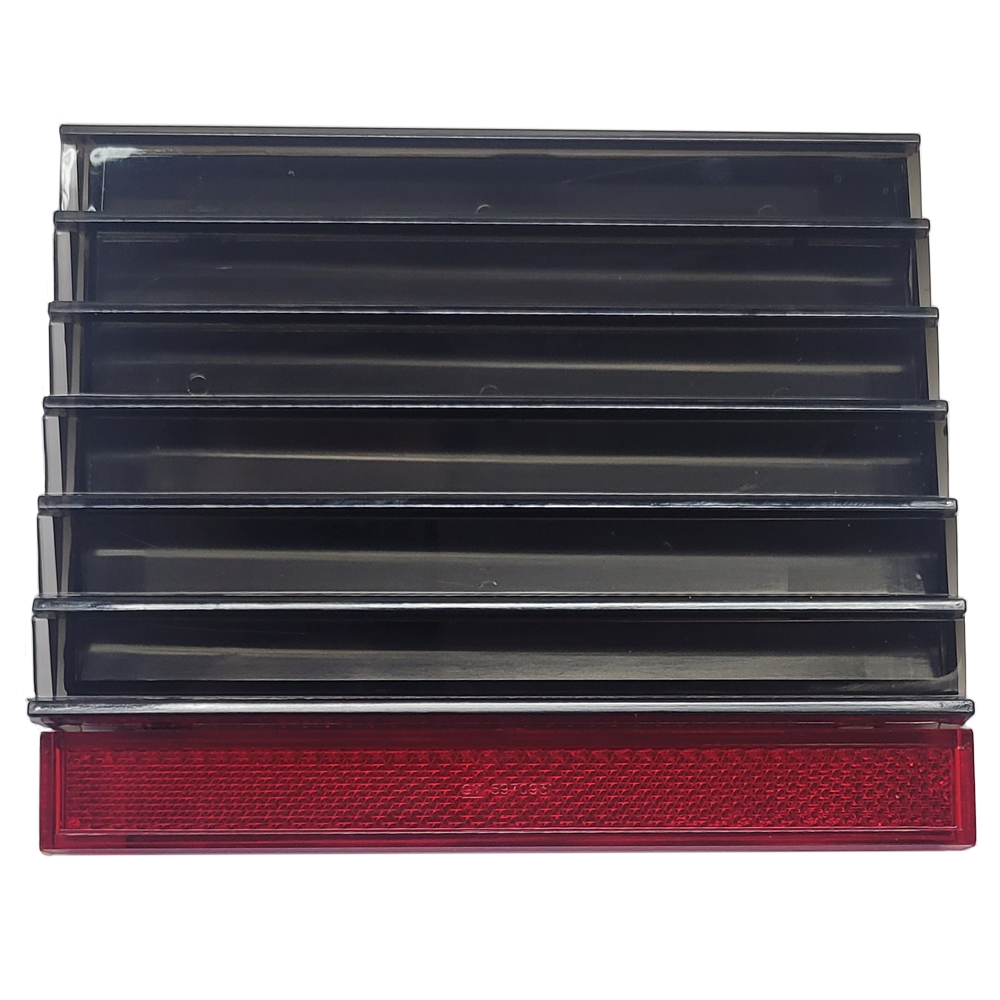 1979 Pontiac Firebird/TransAm GAS DOOR (NO BIRD) - SMOKE IN COLOR. MADE JUST LIKE ORIGINAL GM WITH RED REFLECTOR ON BOTTOM. DOES NOT INCLUDE HINGE | BP10350F