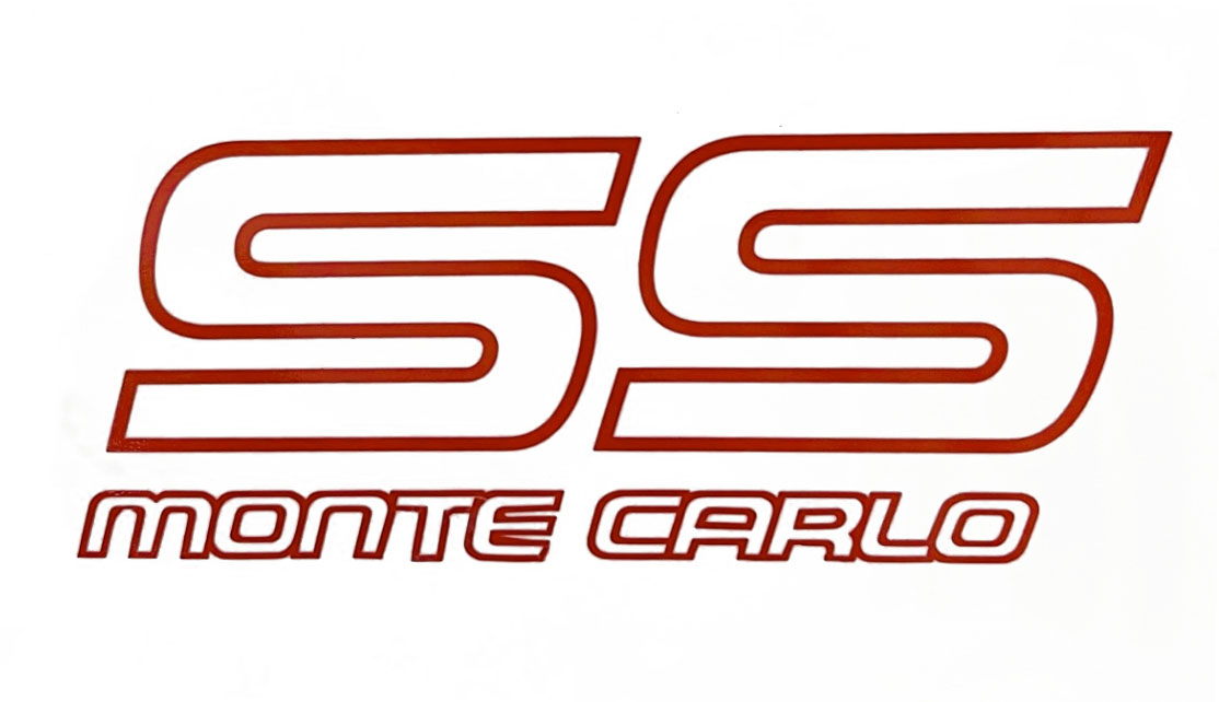 1988 Chevrolet Monte Carlo SS DOOR DECAL LIGHT RED | DC1580M