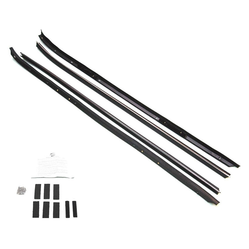 1978 Pontiac Firebird/TransAm WINDOWFELT KIT INNERS & OUTERS WITHOUT CHROME BEAD FOR CAR WITH DOOR REVEAL MOLDINGS - (THESE ARE VERY NICE REPRODUCTIONS THAT WE HAD MADE, THESE ARE NOT MADE BY PUI OR RE-POPS) - 4 PC SET | WS6025Z