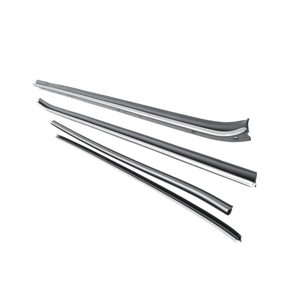 1978 Pontiac Firebird/TransAm WINDOWFELT KIT INNERS & OUTERS WITH ORIGINAL ROUND CHROME BEAD (THESE ARE VERY NICE REPRODUCTIONS THAT WE HAD MADE, THESE ARE NOT MADE BY PUI OR RE-POPS) - 4 PC SET | WS6024Z