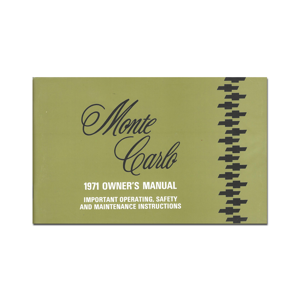 1971 Chevrolet Monte Carlo MONTE CARLO OWNERS MANUAL | BK1028M