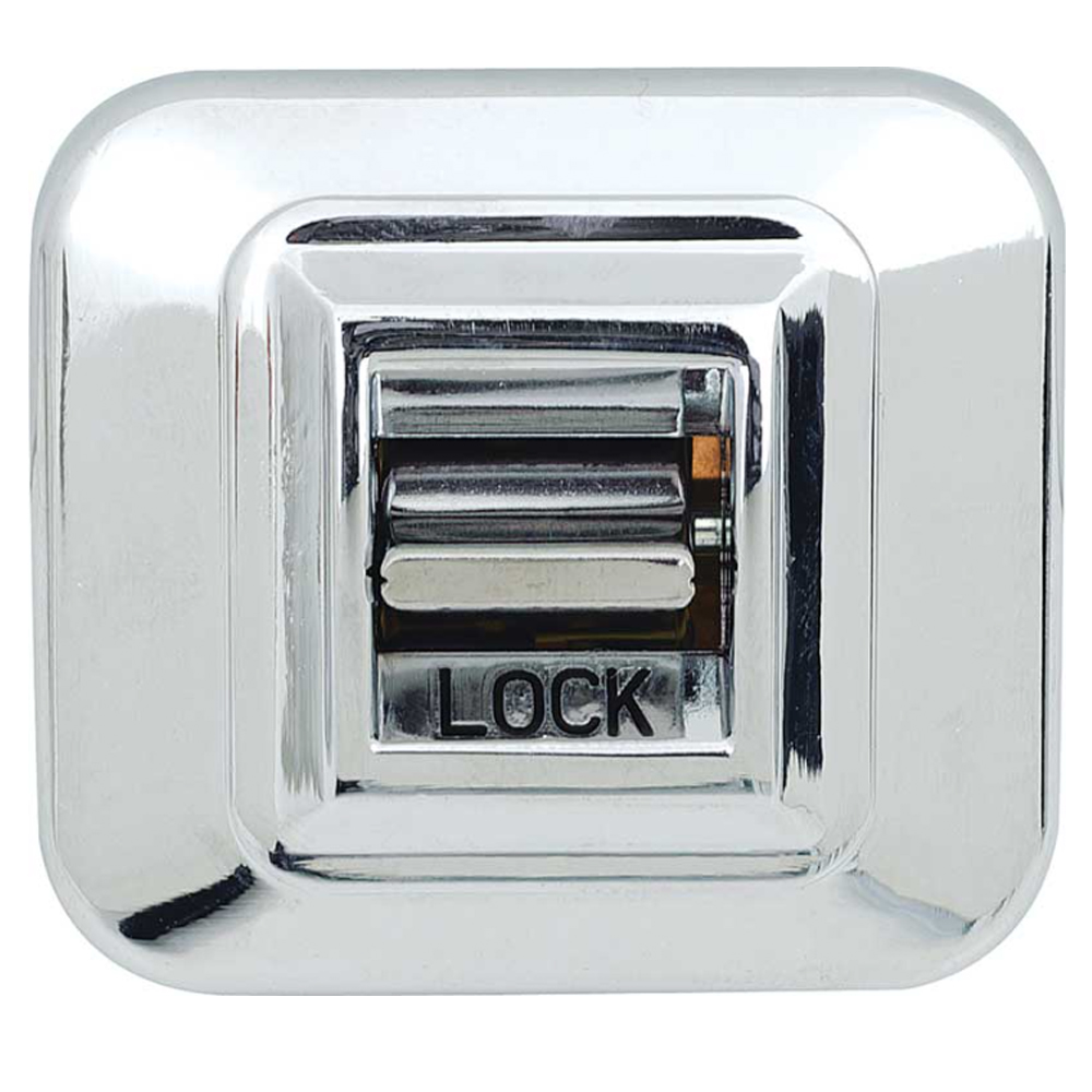 1968 Buick Skylark/GS/Regal/GN POWER DOOR LOCK SWITCH - SINGLE BUTTON - READS LOCK AND HAS THE CORRECT ROUND CORNERS AND PROFILE.  REPLACES GM # 8792174. IT IS MADE OF DIE CAST METAL AND IS CHROME PLATED | EL2028Z
