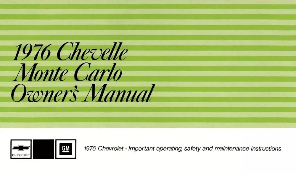 1976 Chevrolet Monte Carlo MONTE CARLO OWNERS MANUAL | BK1075C