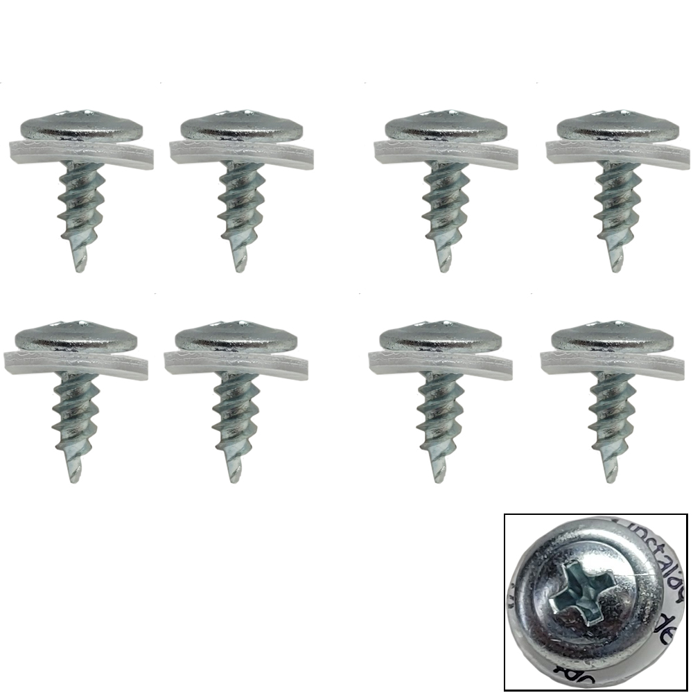 1970 Oldsmobile Cutlass/442/F85 TRUNK EDGE MOLDING SCREW KIT - (8) CHROME SCREWS WITH PLASTIC WASHERS TO ATTACH TRUNK EDGE MOLDING TO LID (FITS 69 442 AND ALL 70-72) - SET | HB10473T