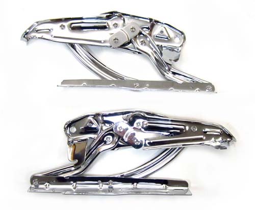 1967 Chevrolet El Camino CHROME HOOD HINGES (OE QUALITY MADE FROM ORIGINAL GAUGE MATERIAL) - PAIR | BP1955Z