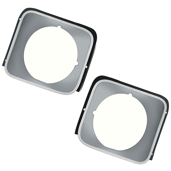 1975 Chevrolet Nova/Chevy II STANDARD SILVER PAINTED HEADLAMP BEZELS (REPRODUCTION) - PAIR | GH10492N