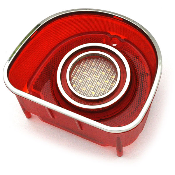 1968 Chevrolet Impala/Caprice/Bel Air LED BACK UP LAMP LENS ASSEMBLY 2 CHROME CIRCLES WITH CHROME TRIM (IMPALA SS / CAPRICE) â€“ EA | XL11087P