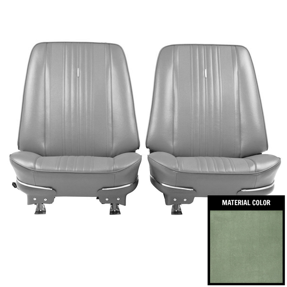 1970 Chevrolet Chevelle/Malibu PRE-ASSEMBLED BUCKET SEATS IN DARK METALLIC GREEN - PAIR | IN11131V