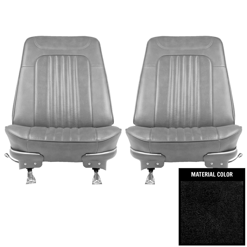 1971 Chevrolet Chevelle/Malibu PRE-ASSEMBLED BUCKET SEATS IN BLACK - PAIR | IN11133V