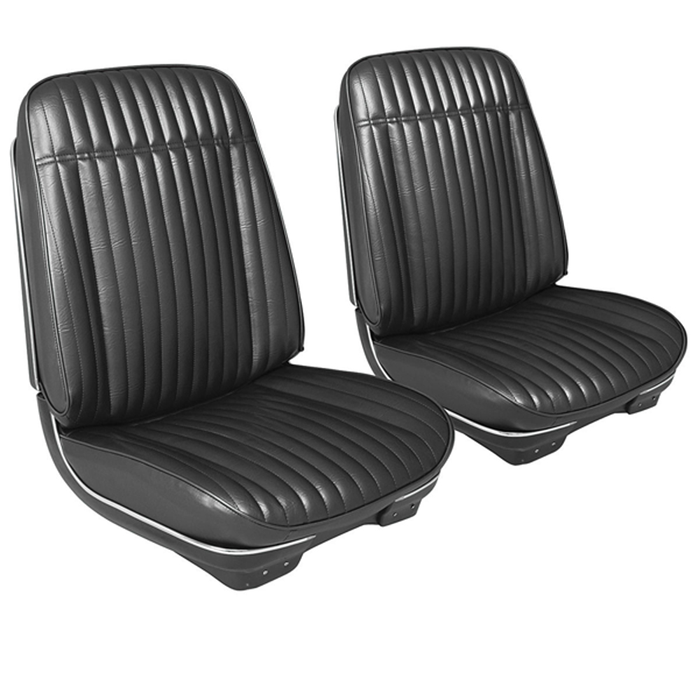 1972 Chevrolet Monte Carlo PRE-ASSEMBLED BUCKET SEATS IN BLACK - PAIR | IN11060M