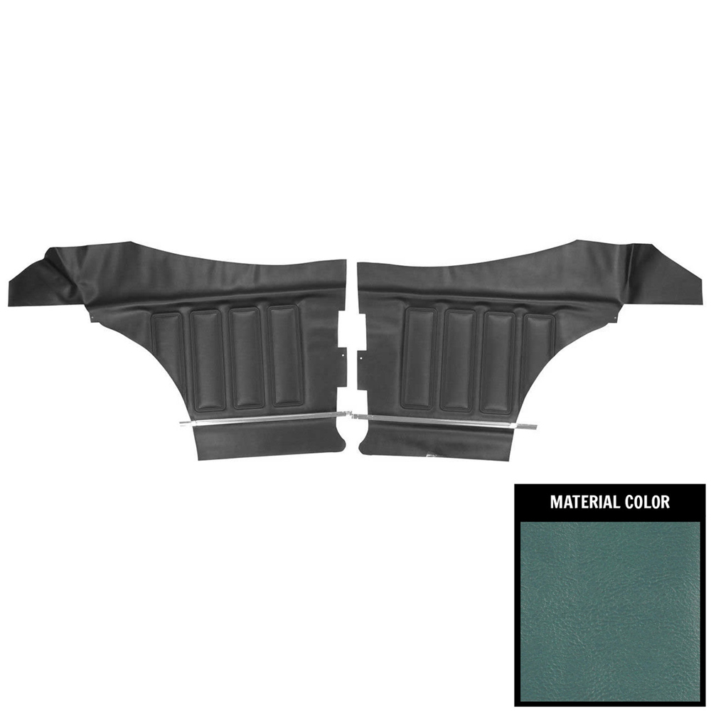 1968 Buick Skylark/GS/Regal/GN REAR QUARTER TRIM PANELS STANDARD COUPE (PUI UNASSEMBLED) LIGHT BLUE - PR | IN11253S