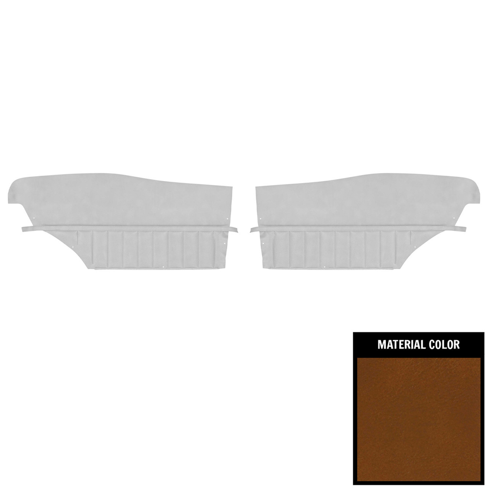 1972 Buick Skylark/GS/Regal/GN REAR QUARTER TRIM PANELS CUSTOM WITH HORIZONTAL ACCENT BANDS & VERTICAL PLEATS (PUI UNASSEMBLED) COUPE TAN - PR | IN11257S