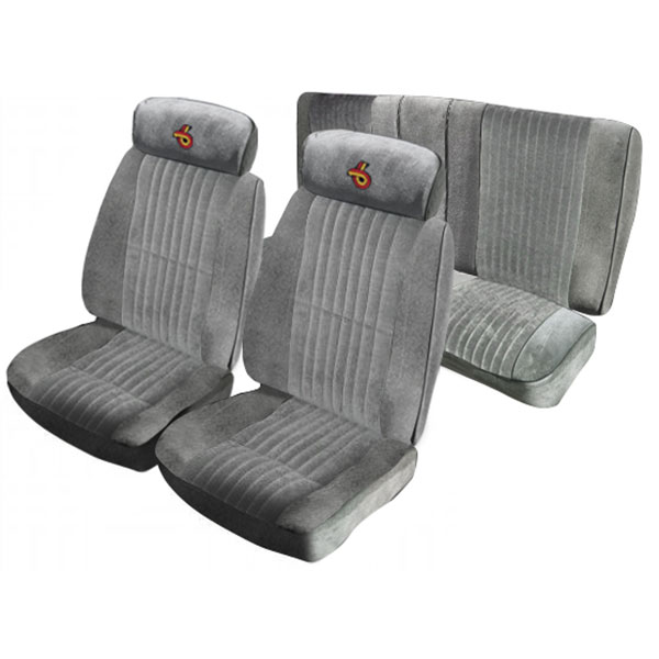1987 Buick Skylark/GS/Regal/GN FRONT BUCKETS & REAR BENCH SEAT COVERS GRAND NATIONAL (PALLEX CLOTH SOLID GRAY) - SET | IN11269S