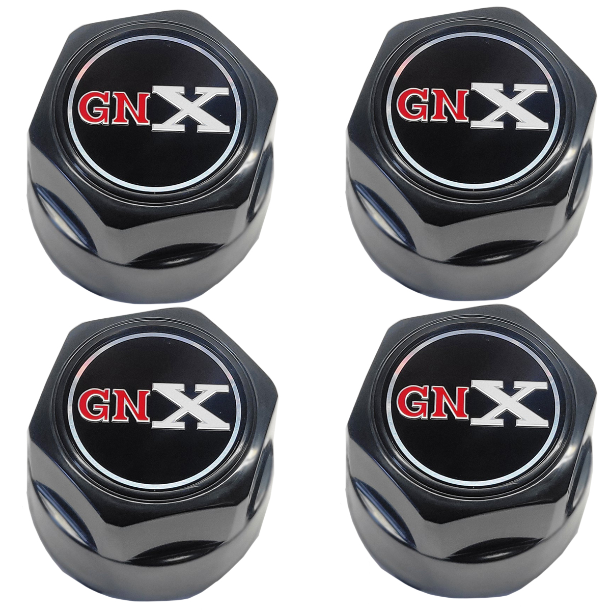 1983 Buick Skylark/GS/Regal/GN GNX WHEEL CAPS (BLACK WITH GNX LOGO) - SET OF 4 | WT12278S