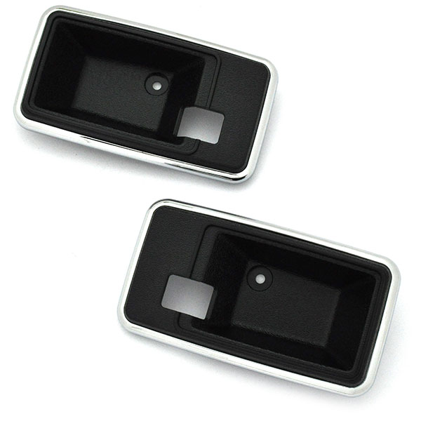 1979 Pontiac Firebird/TransAm DELUXE DOOR HANDLE ESCUTCHEON (THIN CHROME EDGE) BLACK - PR | IN12340F