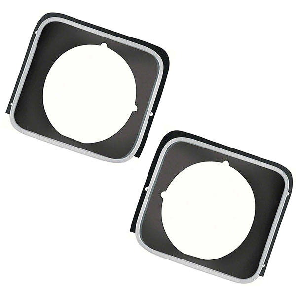 1975 Chevrolet Nova/Chevy II SS BLACK PAINTED HEADLAMP BEZELS (REPRODUCTION) - PAIR | GH12387N