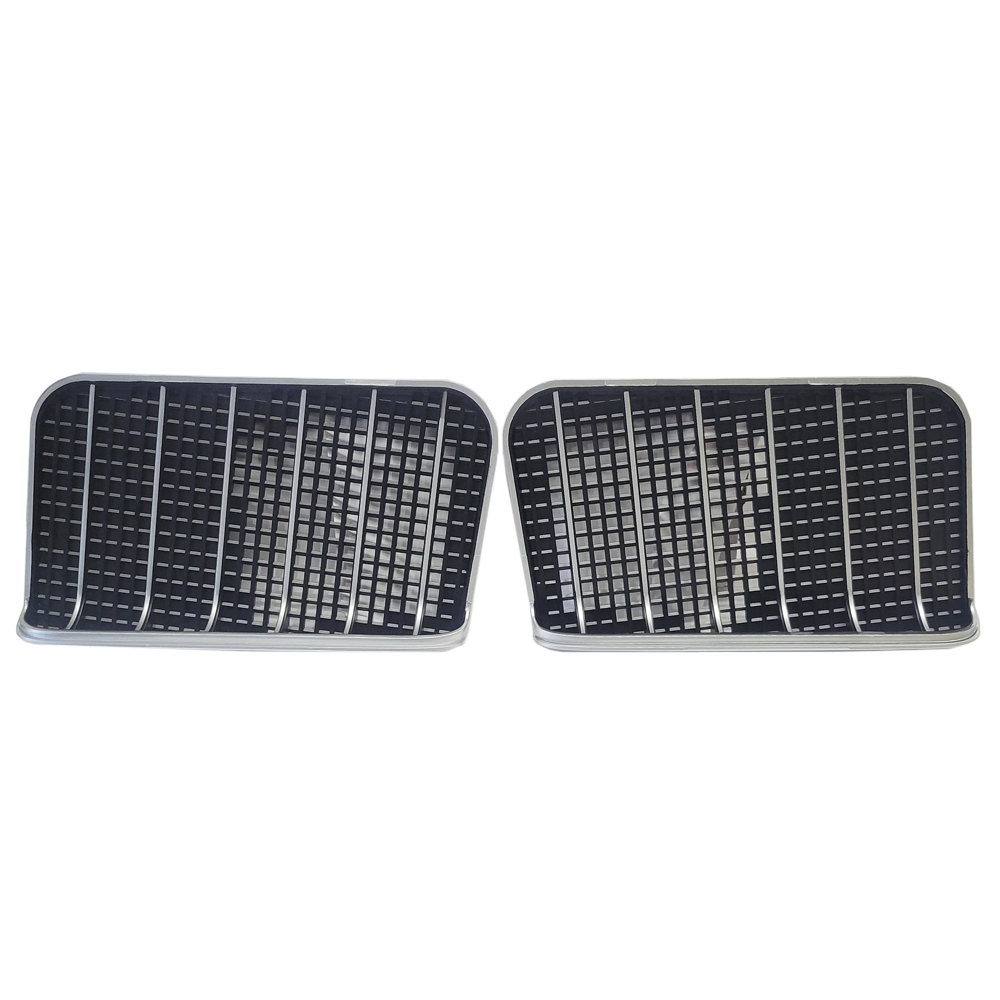 1971 Buick Skylark/GS/Regal/GN GS HOOD GRILLES (BLACK PLASTIC WITH SILVER TRIM) - PR | BP12401S