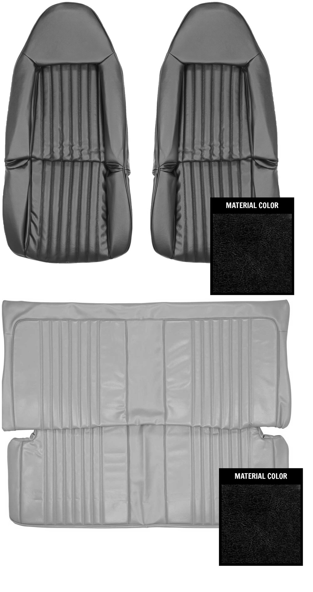 1973 Chevrolet Chevelle/Malibu SWIVEL BUCKET AND REAR SEAT COVERS - SET | IN12521V