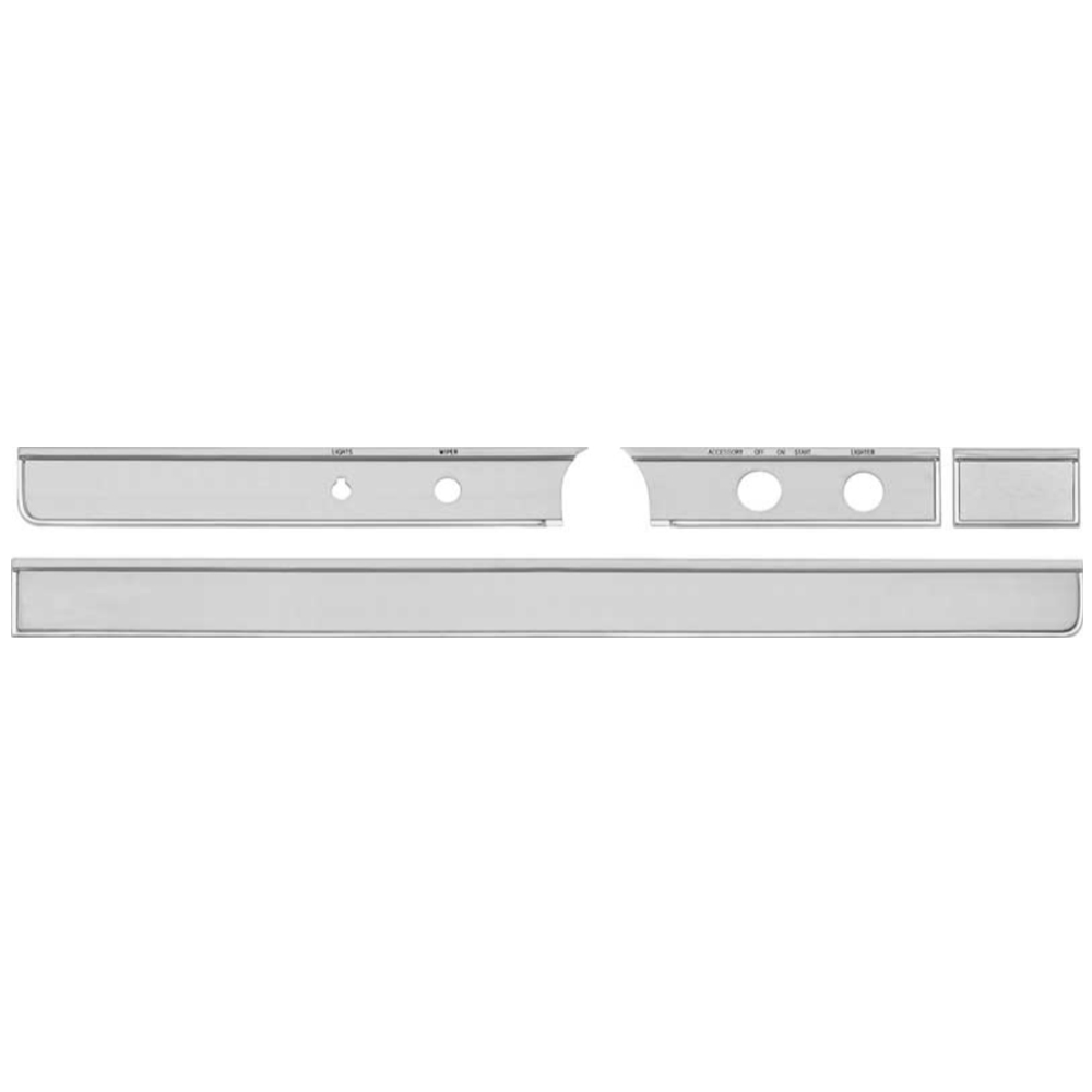 1965 Chevrolet Impala/Caprice/Bel Air DASH FASCIA (BRUSHED ALUMINUM) WITHOUT A/C - 4 PC | IN12605P