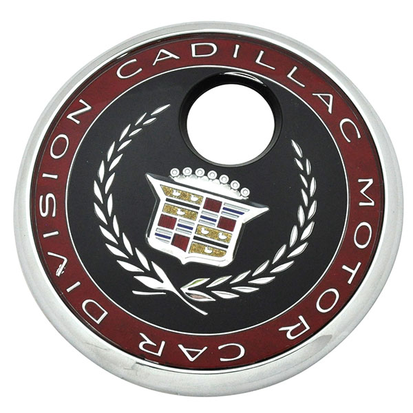 2009 Cadillac Cars CADILLAC DECK LID EMBLEM; BLACK WITH SILVER LETTERS AND DARK RED OUTER RING GM # 3536799 | EM1676D