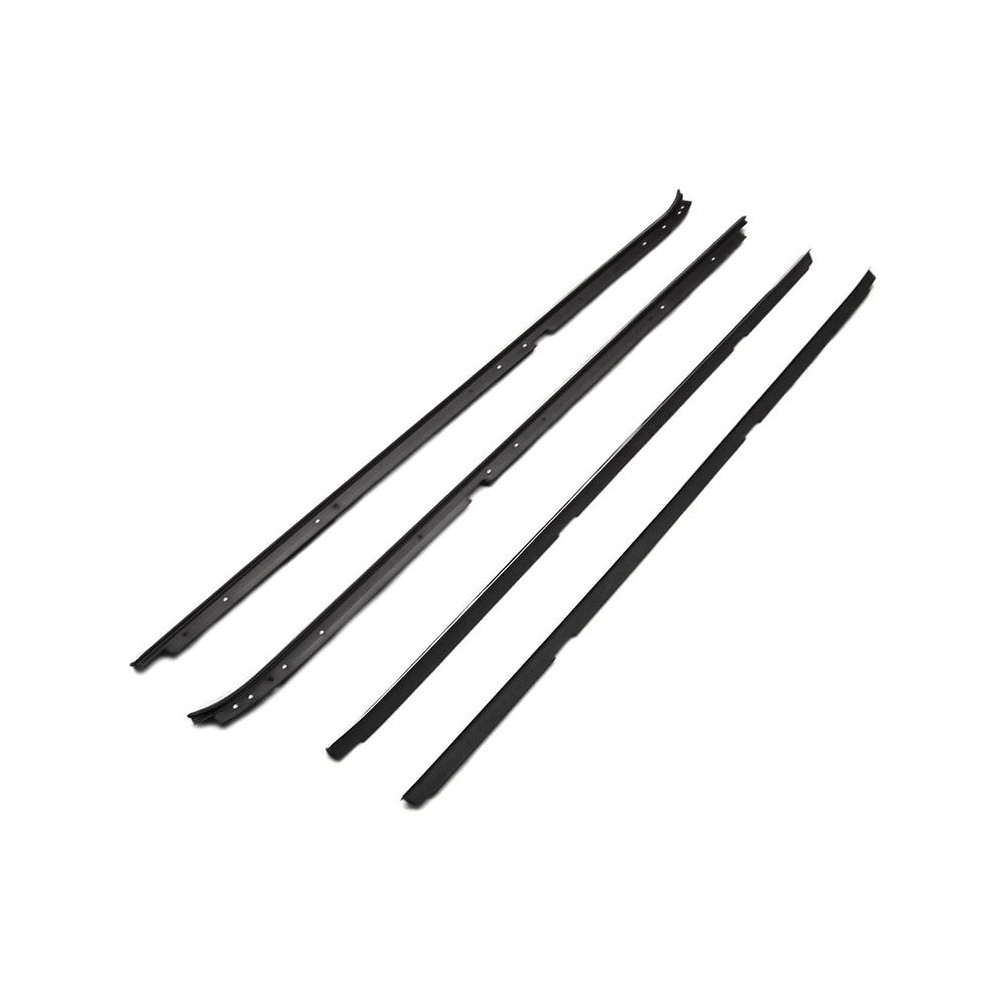 1988 Oldsmobile Cutlass/442/F85 WINDOWFELT KIT 4 PIECE - OEM REPLACEMENTS FOR CARS WITHOUT WIDE BELT REVEAL MOLDING (CORRECT ROUND CHROME BEAD) | WS12664T