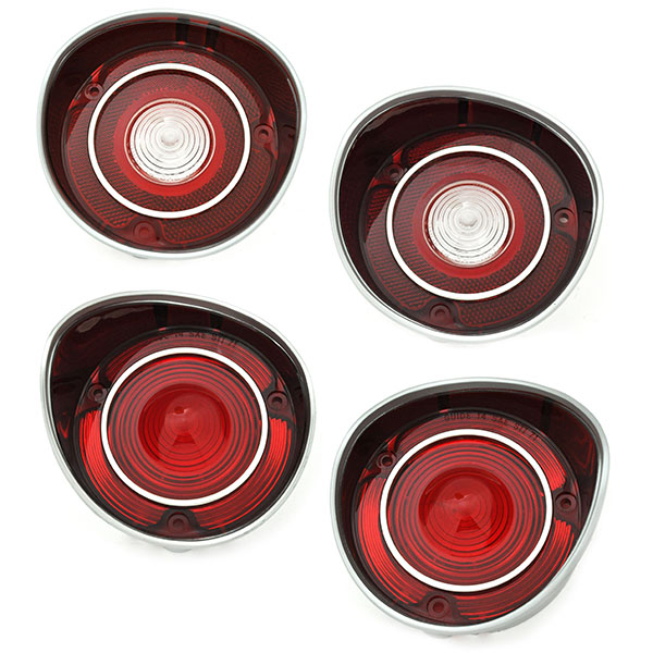 1971 Chevrolet Chevelle/Malibu TAIL LAMP AND BACK UP LAMP LENS SET WITH TRIM - 4PC | XL12678V