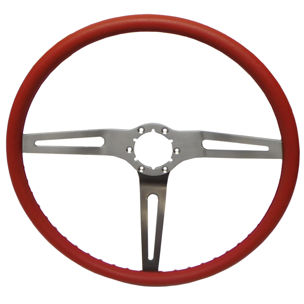 1972 Chevrolet Monte Carlo 3 SPOKE CUSHION GRIP BARE STEERING WHEEL 14 INCH - RED | ST12731C