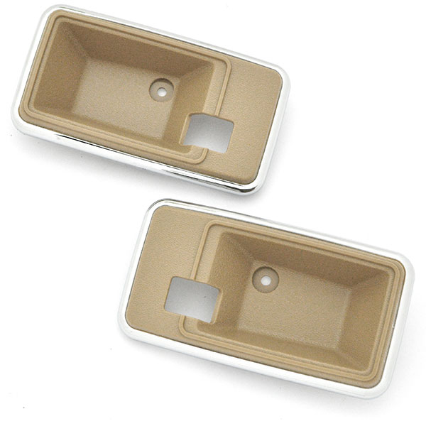 1979 Pontiac Firebird/TransAm DELUXE DOOR HANDLE ESCUTCHEON (THIN CHROME EDGE) CAMEL - PAIR | IN12747F