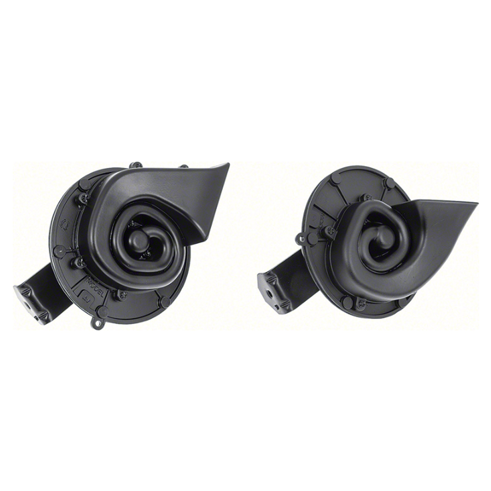 1961 Chevrolet Impala/Caprice/Bel Air HIGH NOTE & LOW NOTE FACTORY STYLE HORN SET WITH WELDED ON BRACKETS (STAMPED DELCO REMY - MADE IN USA) | EL12882P