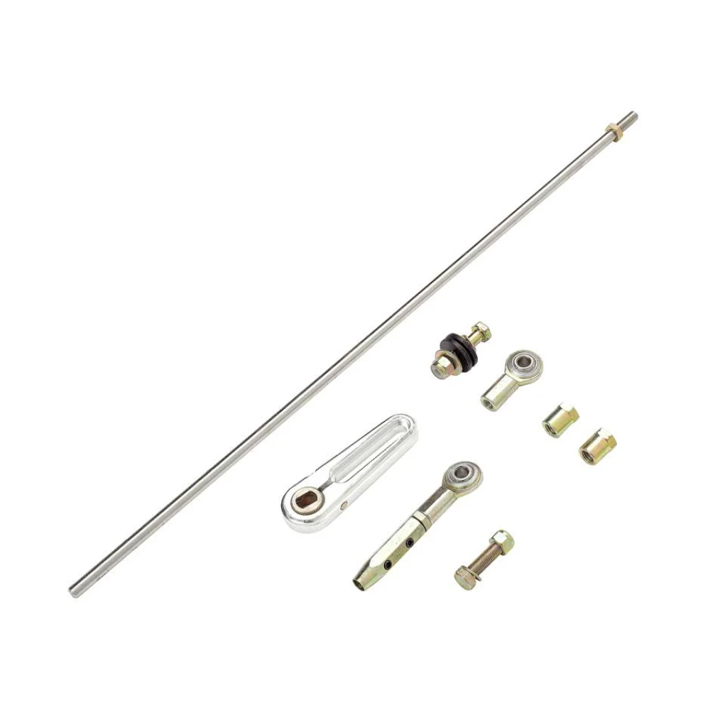 1970 GM Truck UNIVERSAL SHIFT LINKAGE FOR FLOOR OR COLUMN SHIFT COLUMNS. KIT WILL FIT ANY 700R-4, 200R4, TH350, TH400  & MANY OTHER GM AUTO TRANS - INCLUDES BILLET SHIFT ARM, 2 HEIM JOINTS, ZINC PLATED SHIFT ROD WHICH CAN BE CUT TO YOUR PERFECT LENGTH, ALL MOUNTING HARDWARE & BUSHING | AT1035C