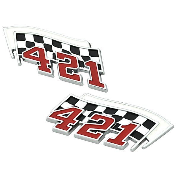 1969 Pontiac GTO/LeMans/Tempest PONTIAC 421 FLAGS FENDER EMBLEMS PAIR | EM15409X