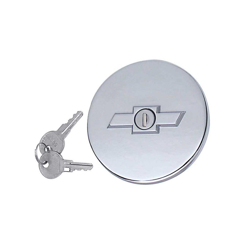 1966 Chevrolet Nova/Chevy II CHROME LOCKING GAS CAP WITH BOW TIE ( CH185 ) | FT23214N