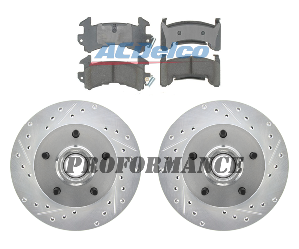 1983 Pontiac Grand Prix 69-UP PERFORMANCE FRONT BRAKES - CROSS DRILLED ROTORS/CERAMIC PADS | BR21737S
