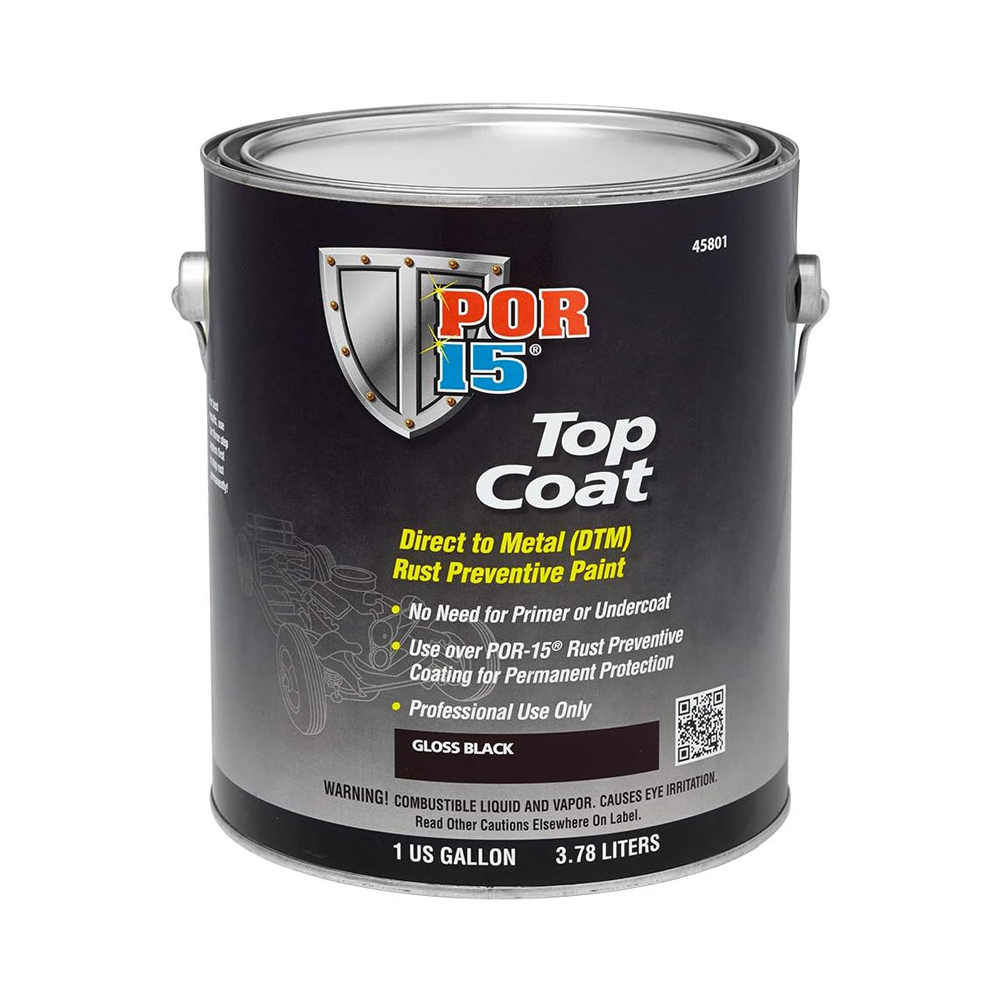 1973 Pontiac GTO/LeMans/Tempest POR 15 RUST PREVENTATIVE PAINT TOP COAT (BLACK COTE/GLOSS BLACK) GALLON | PT2337Z
