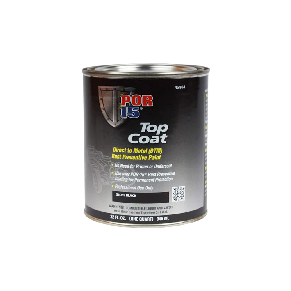 1977 Cadillac Cars POR 15 RUST PREVENTATIVE PAINT TOP COAT (BLACK COTE/GLOSS BLACK) QUART | PT2221Z