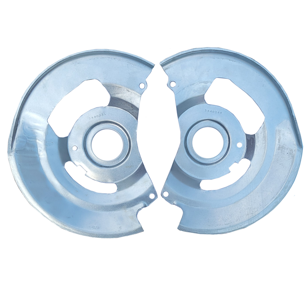 1977 Buick Skylark/GS/Regal/GN DISC BRAKE BACKING PLATES - PR (NEW ORIGINAL FACTORY STYLE SINGLE PISTON - STAMPED WITH GM # 344023 & GM # 344024) | BR12400Z