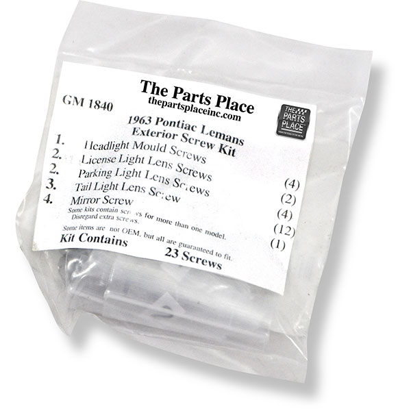 1963 Pontiac GTO/LeMans/Tempest EXTERIOR SCREW KIT FOR LEMANS (1840) | GM1840