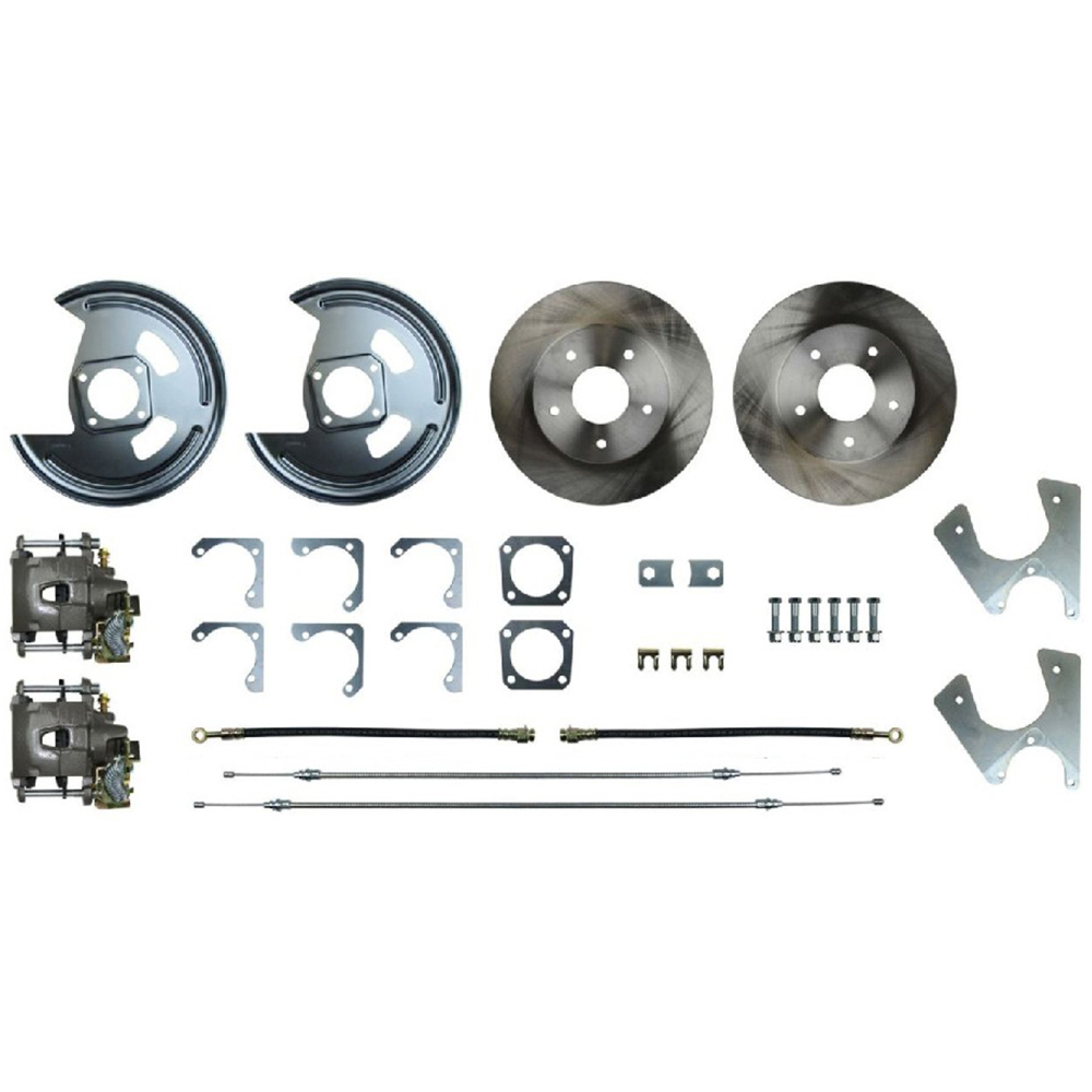1977 Pontiac Firebird/TransAm REAR DISC BRAKE CONVERSION KIT WITH STAGGERED SHOCKS (INCLUDES 2 ROTORS, 2 CALIPERS, 4 MOUNTING BRACKETS, 1 BRAKE PAD, 2 BRAKE HOSES & 2 REAR PARKING BRAKE CABLES) | BR52970F