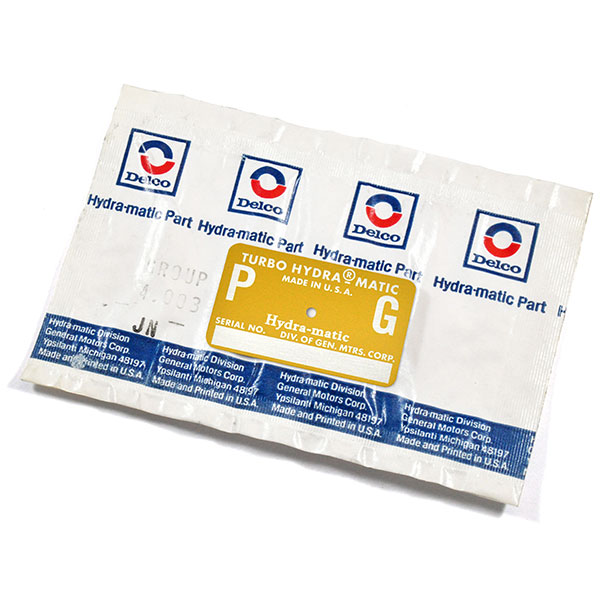 1972 Pontiac GTO/LeMans/Tempest LEMANS 400 4BBL AUTOMATIC TRANSMISSION TAG - PG YELLOW | AT80812F