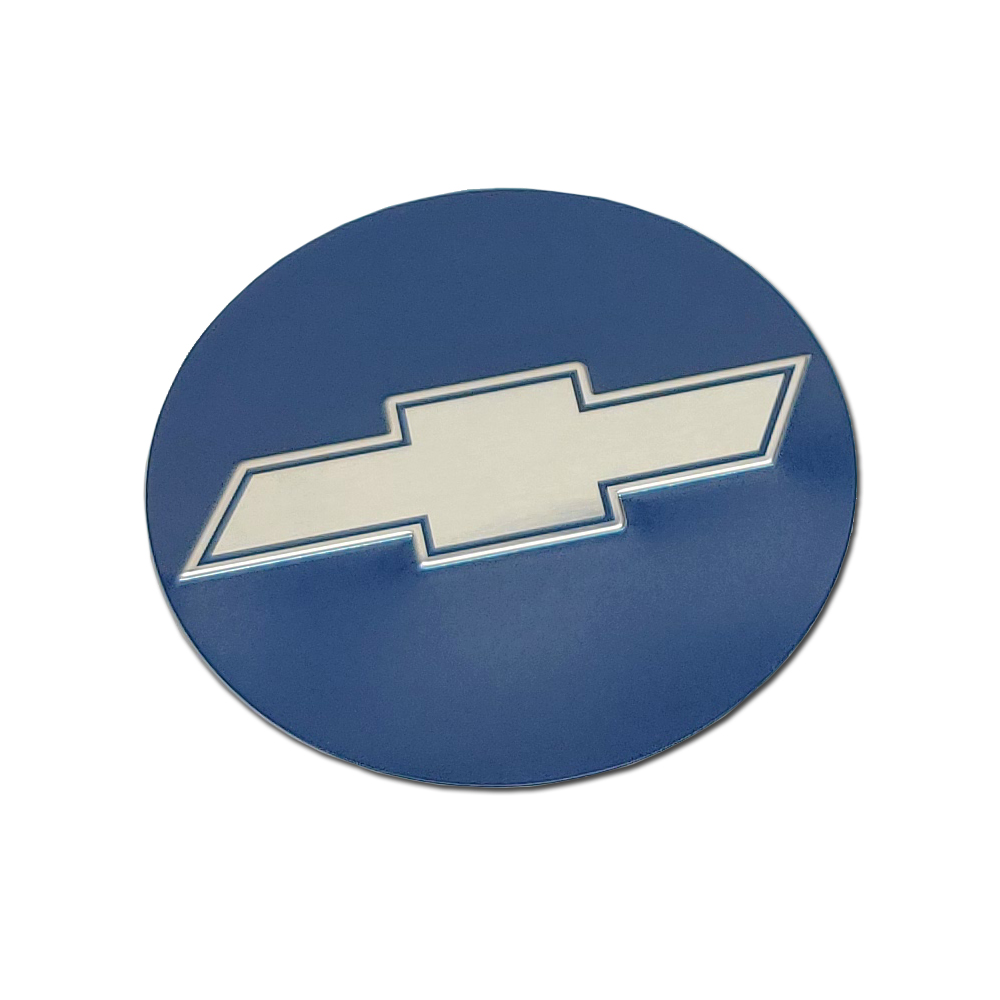 1971 Chevrolet El Camino SS CENTER WHEEL CAP INSERT - BLUE BACKGROUND WITH SILVER BOWTIE (REPRODUCTION) - EACH | WT52712C