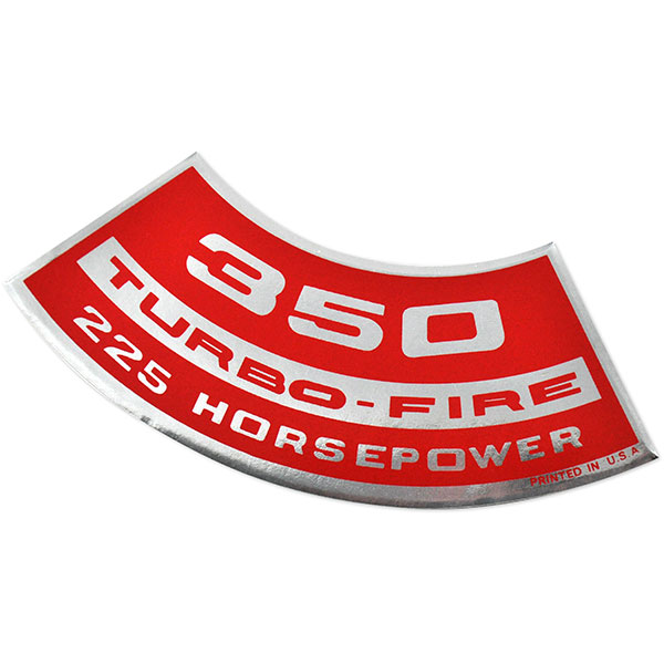 Chevrolet Corvette 327 Turbo-Fire 350 HP Air Cleaner Decal 