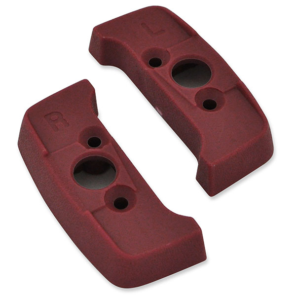 1975 Pontiac GTO/LeMans/Tempest SEAT BELT SHOULDER GUIDE ESCUTCHEON ON SEAT (RED) - PAIR | IN1234Z