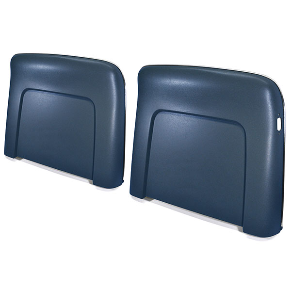 1972 Pontiac GTO/LeMans/Tempest PLASTIC BUCKET SEAT BACKS - INJECTION MOLDED WITH MOLDED CHROME (FITS 68 ALL & 69-72 RECLINING SEATS ONLY) MEDIUM BLUE - PR | IN4390Z
